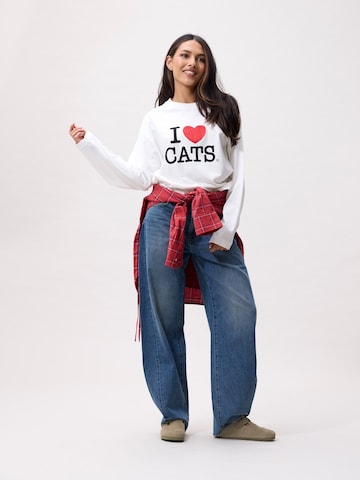 Marvé Amsterdam Shirt 'I Love Cats' in Wit