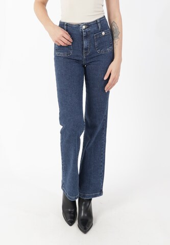Elara Loosefit Broek in Blauw: voorkant