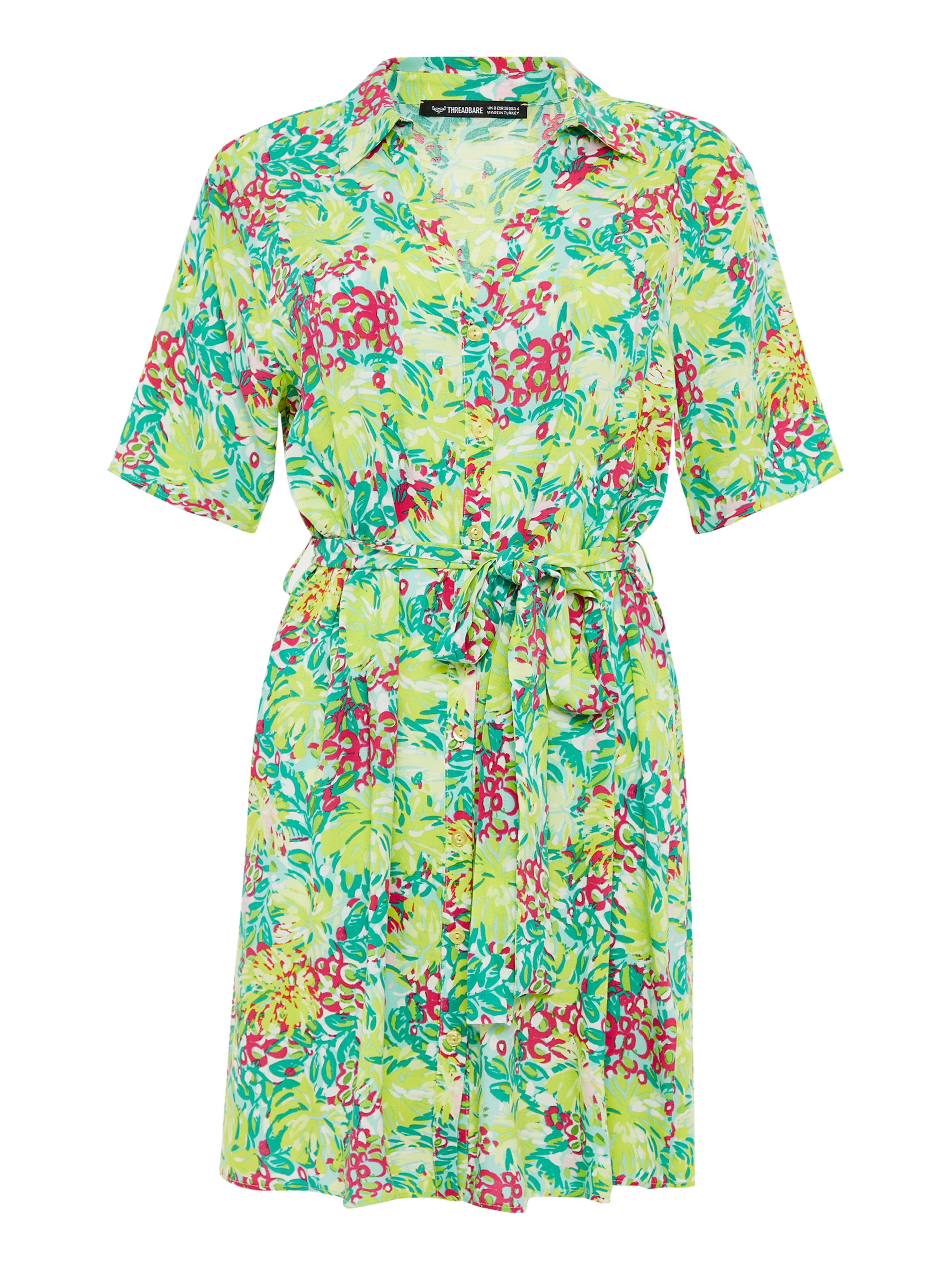Threadbare Kleid 'Tyler' in Grün: Vorderseite
