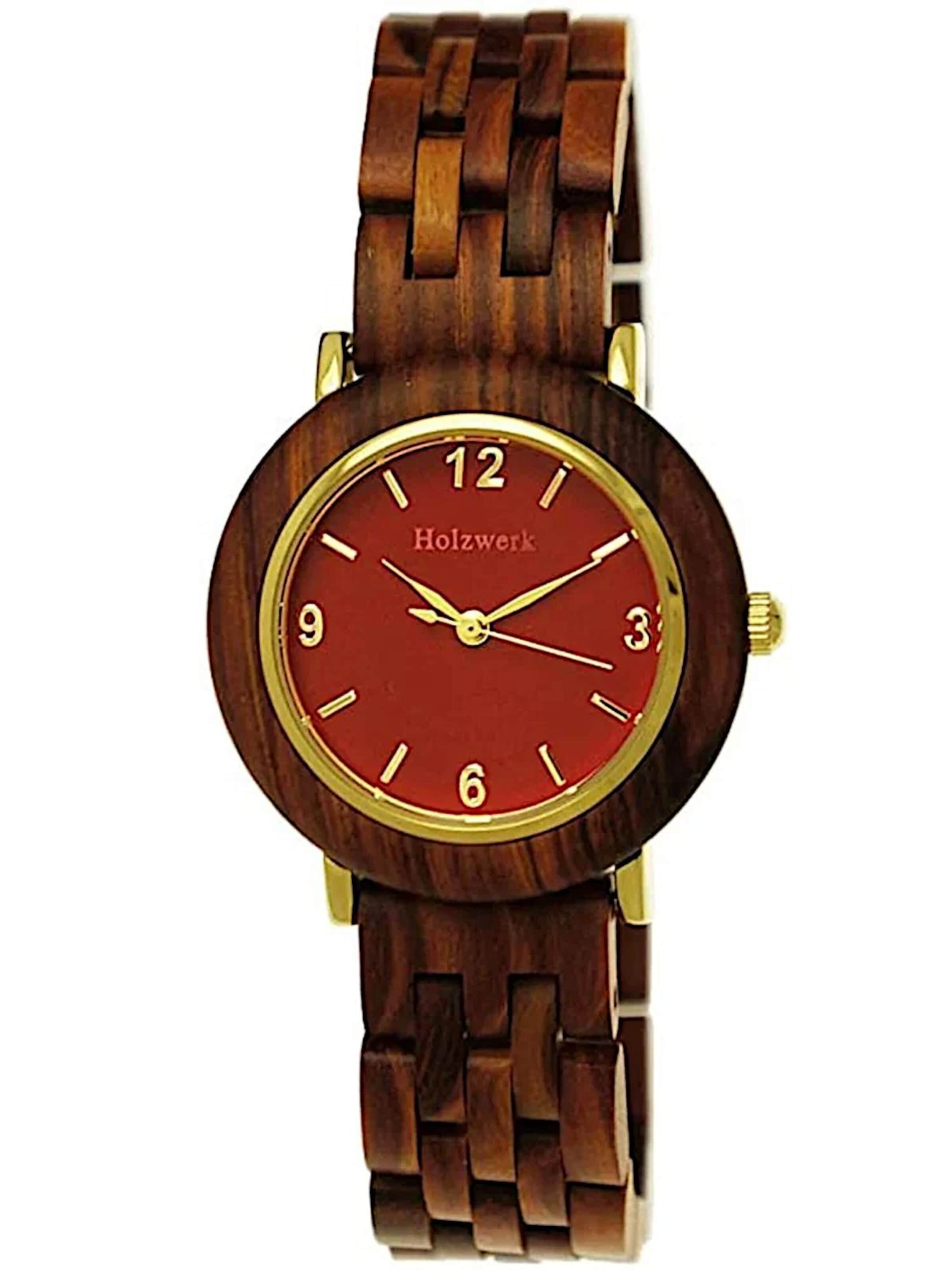 Holzwerk - Reloj analógico 'THALE' en rojo: frente