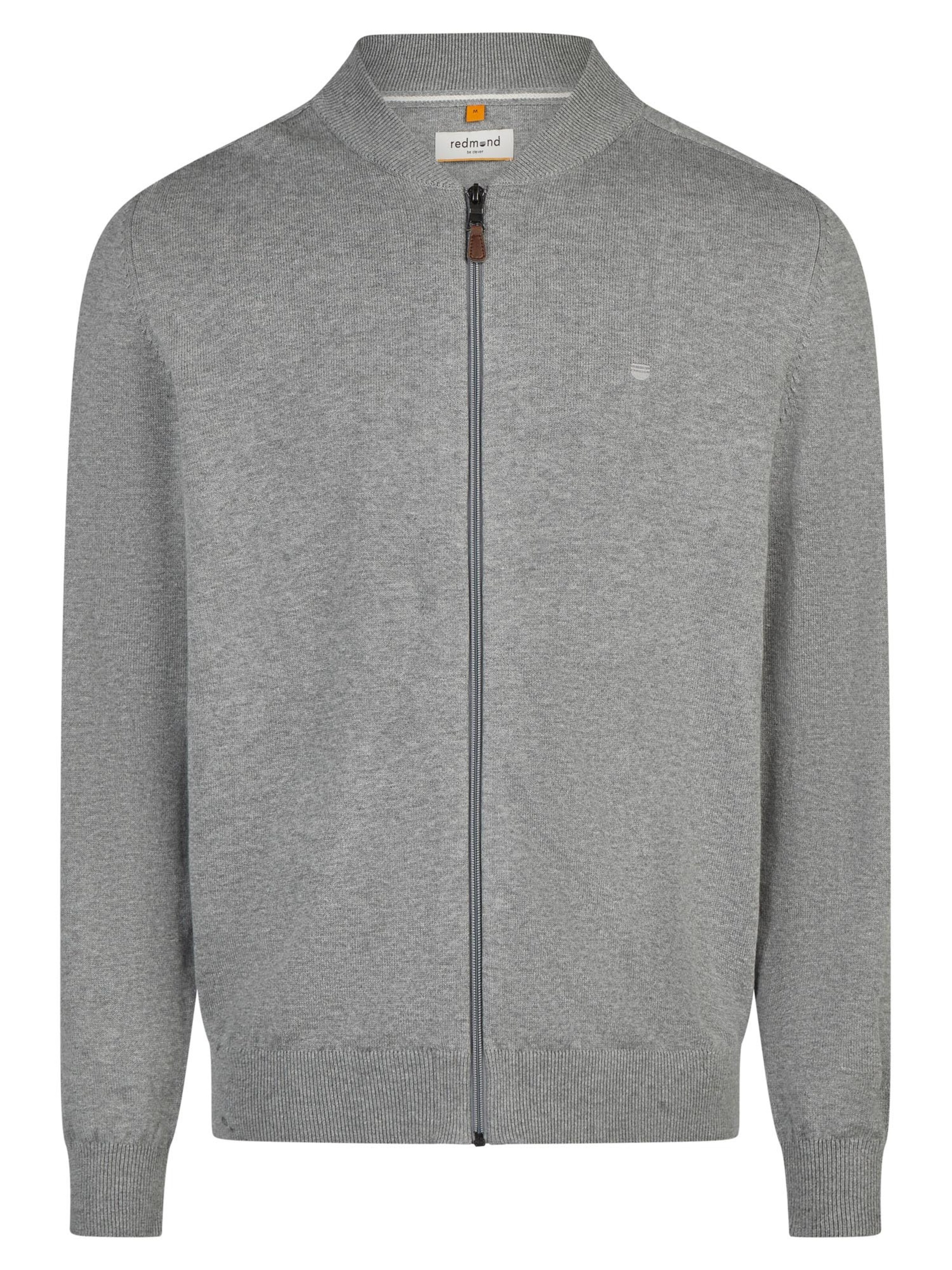 redmond Strickjacke 'Basic'‌‌‌‌‌‌ in Grau: Vorderseite