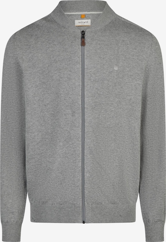 redmond Strickjacke 'Basic' in Grau: Vorderseite