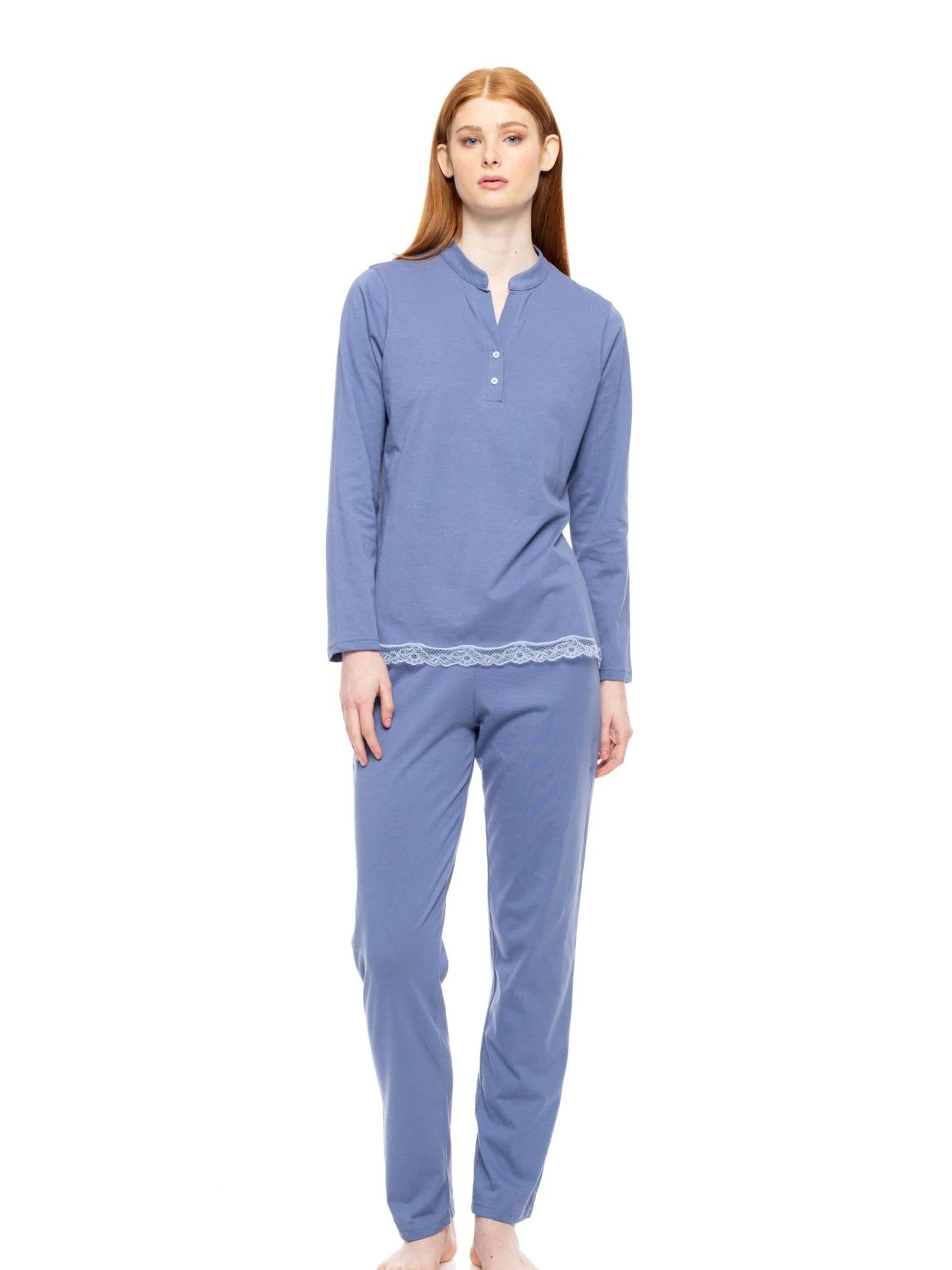 Pink Label Πιτζάμα 'PYJAMA DREAM SOLID' σε μπλε: μπροστά