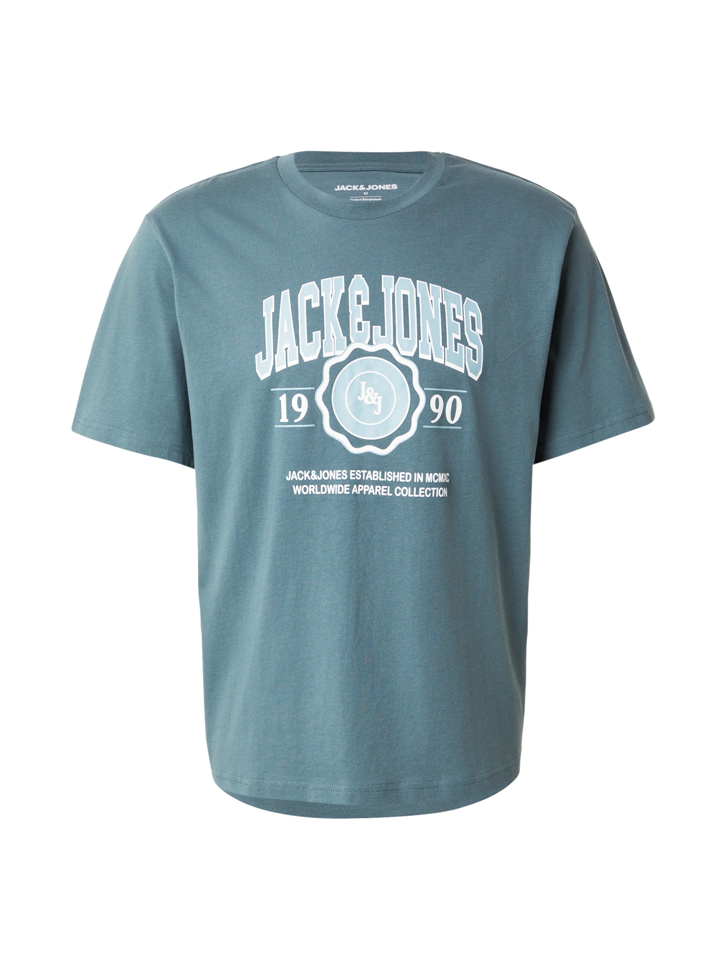 JACK & JONES Тениска 'JJMAKO' в циан / небесносиньо / бяло, Преглед на продукта