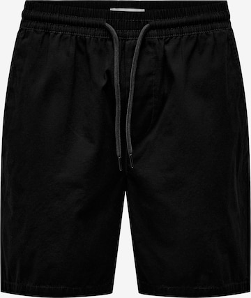 Only & Sons Regular Pants 'Tel' in Black: front