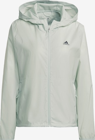 ADIDAS PERFORMANCE Outdoor Jacket 'Run Fast Zip Solid' in White: front