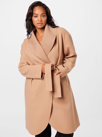 Guido Maria Kretschmer Curvy Between-Seasons Coat 'Saskia' in Beige: front