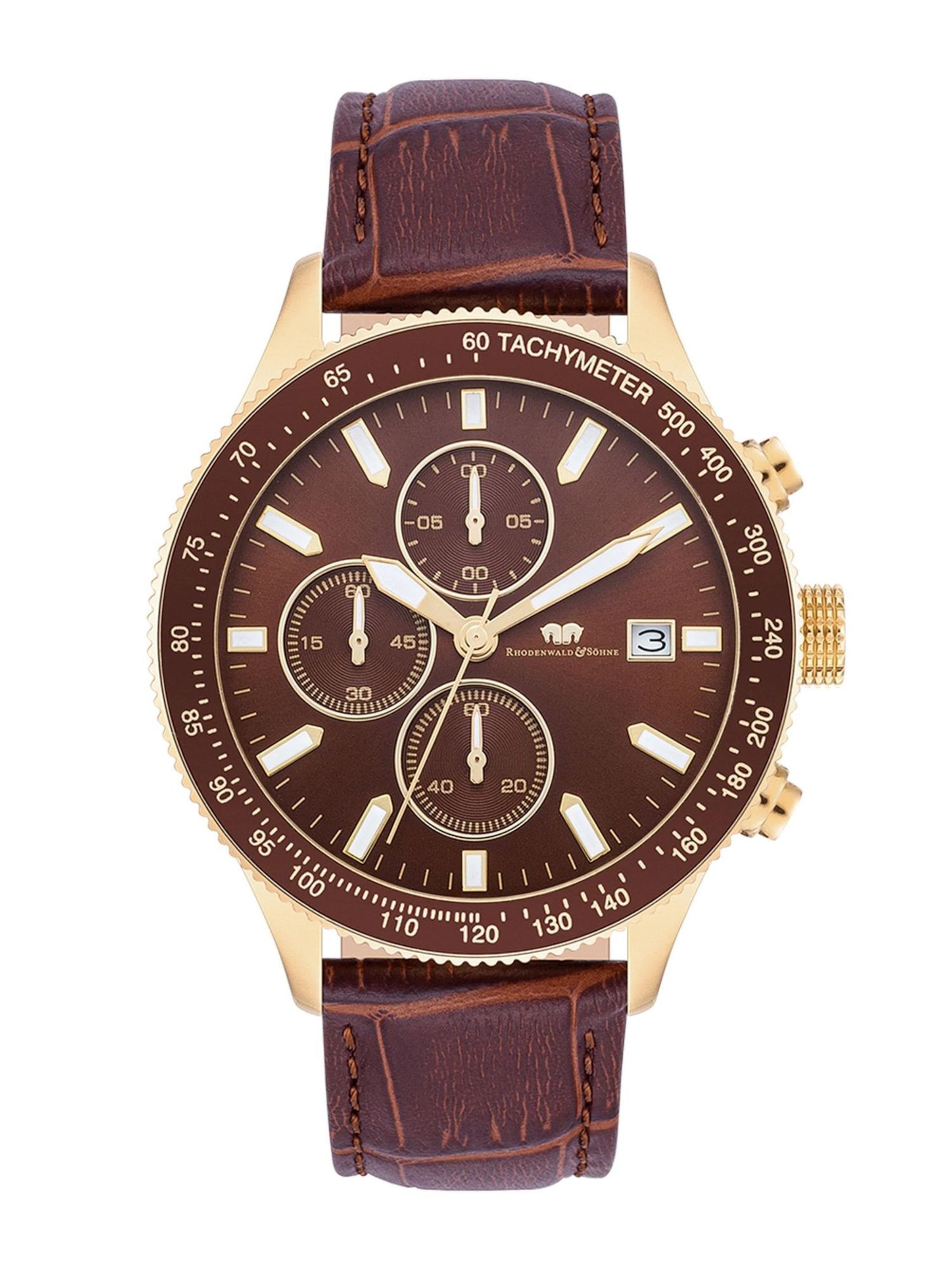Rhodenwald & Söhne Analoguhr in Braun: Vorderseite