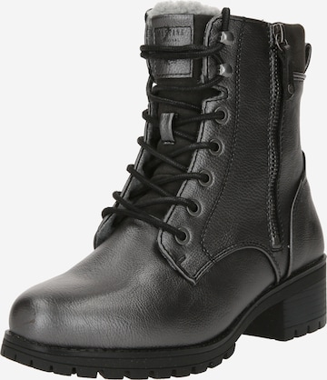 MUSTANG Lace-Up Ankle Boots in Grey: front