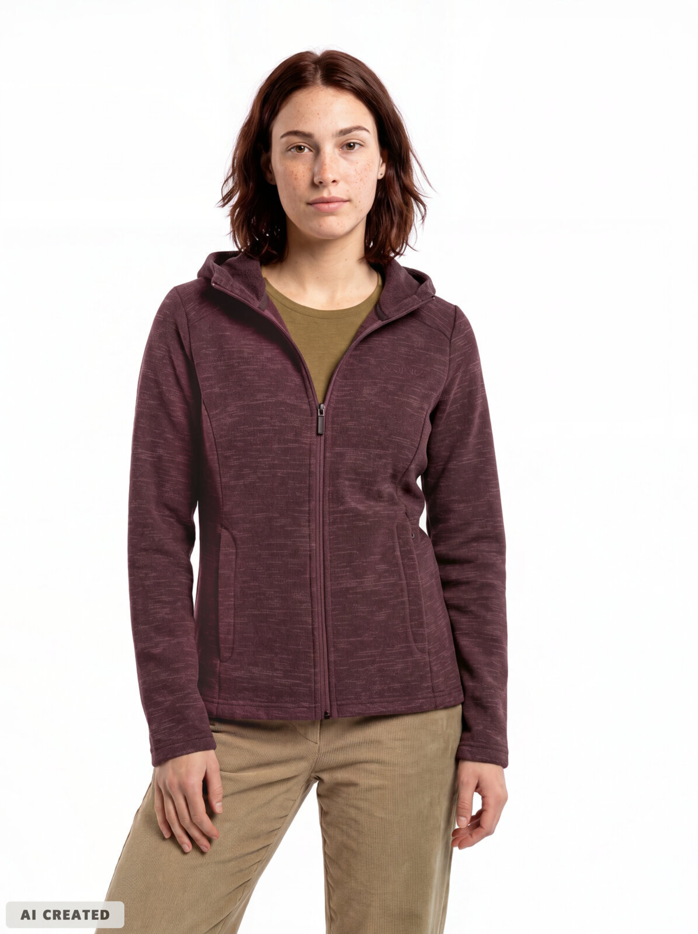 VAUDE Functionele fleece jas in Rood: voorkant