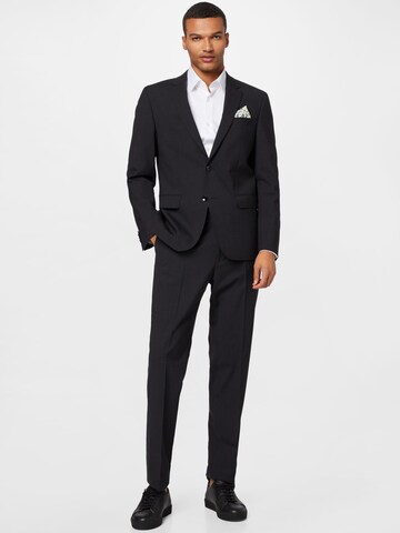 BOSS Black Regular Trousers with creases 'Lenon' in Grey