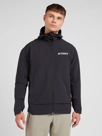 ADIDAS TERREX Zunanja jakna | črna barva: sprednja stran