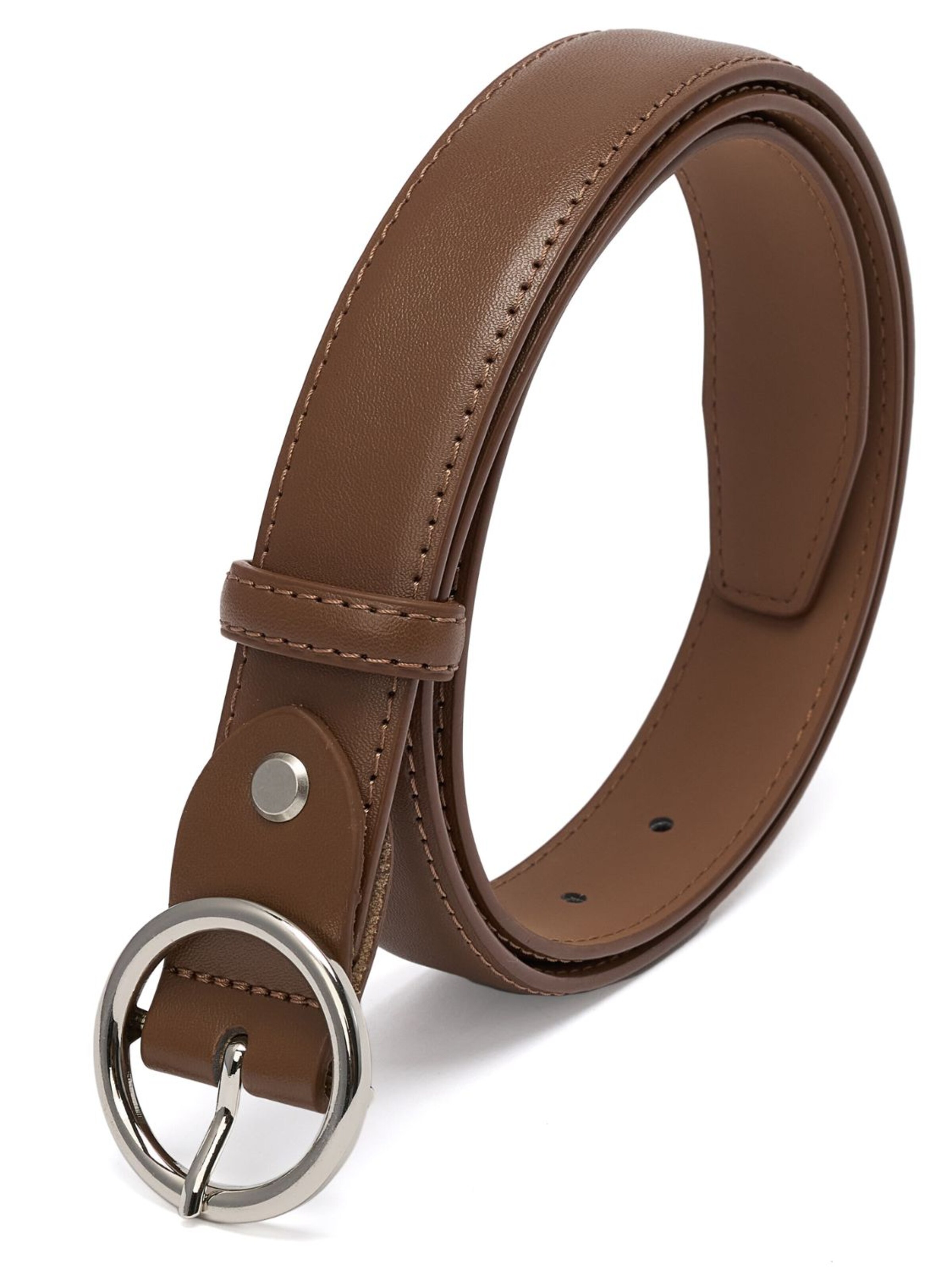 jolar Belt 'Round Buckle' in Brown: front