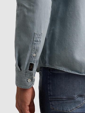 PME Legend Regular fit Skjorta 'Denim shirt with stitching details' i blå