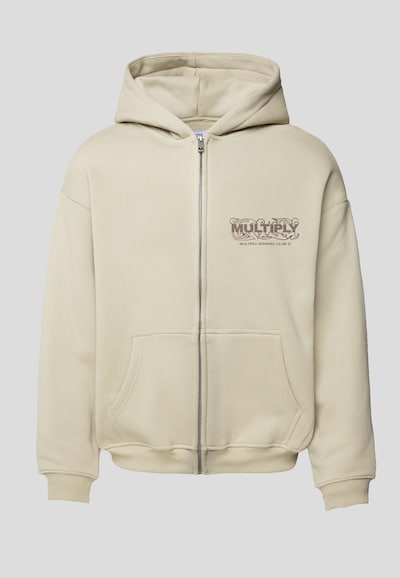 Multiply Apparel Zip-Up Hoodie 'Ornament' in Beige, Item view
