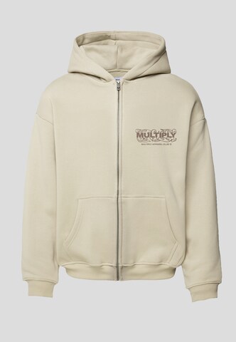 Multiply Apparel - Sudadera con cremallera 'Ornament' en beige: frente