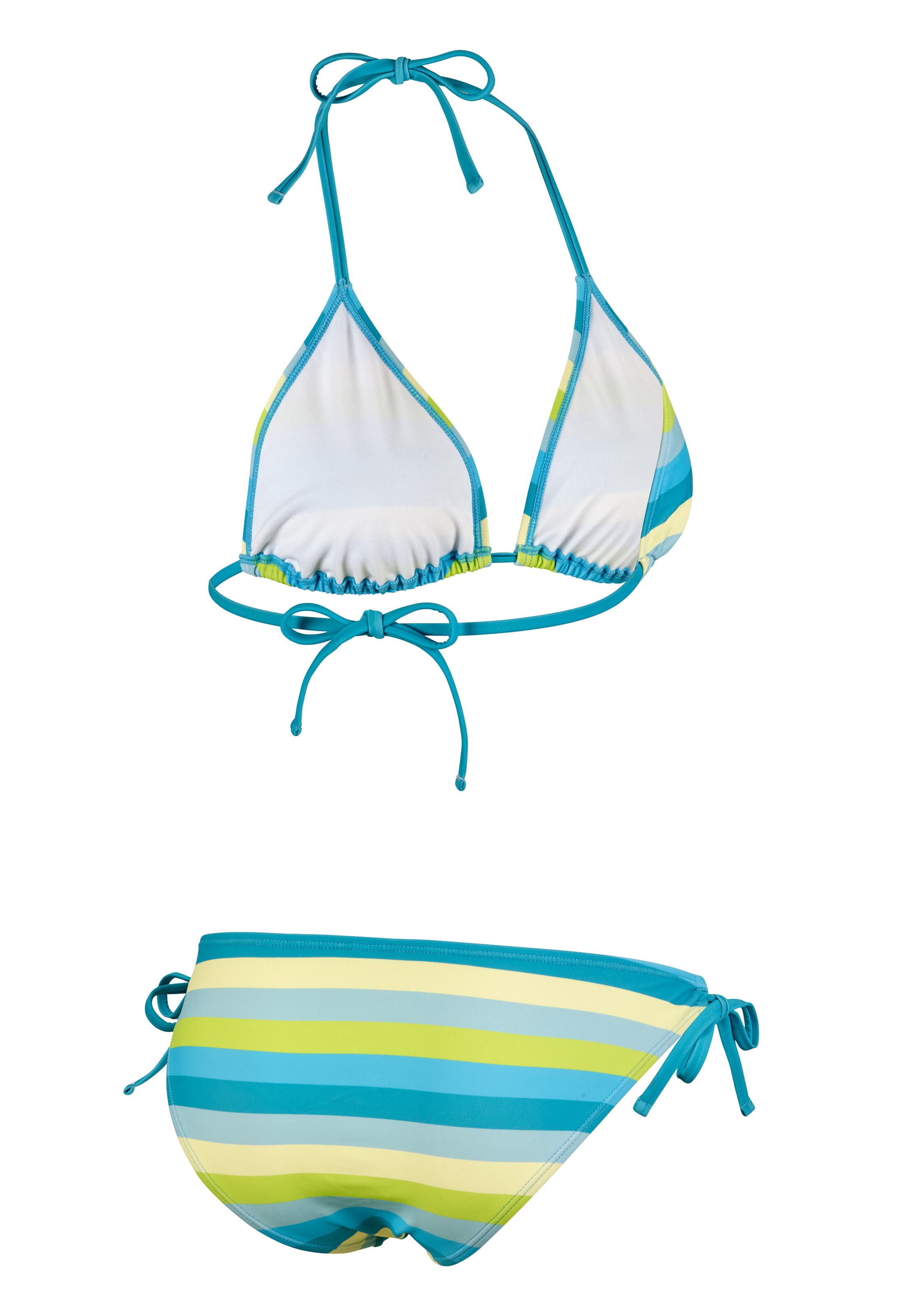 BECO the world of aquasports Triangel Bikini 'Fresh Stripes' in Grün