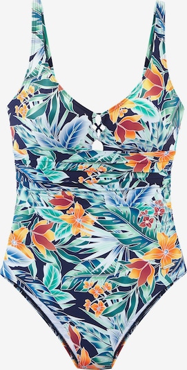 SUNSEEKER Badeanzug in marine / mint / dunkelorange / cranberry, Produktansicht