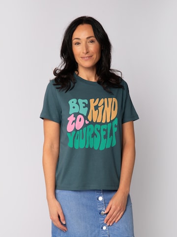 Watapparel Shirt 'Be kind to yourself' in Groen: voorkant