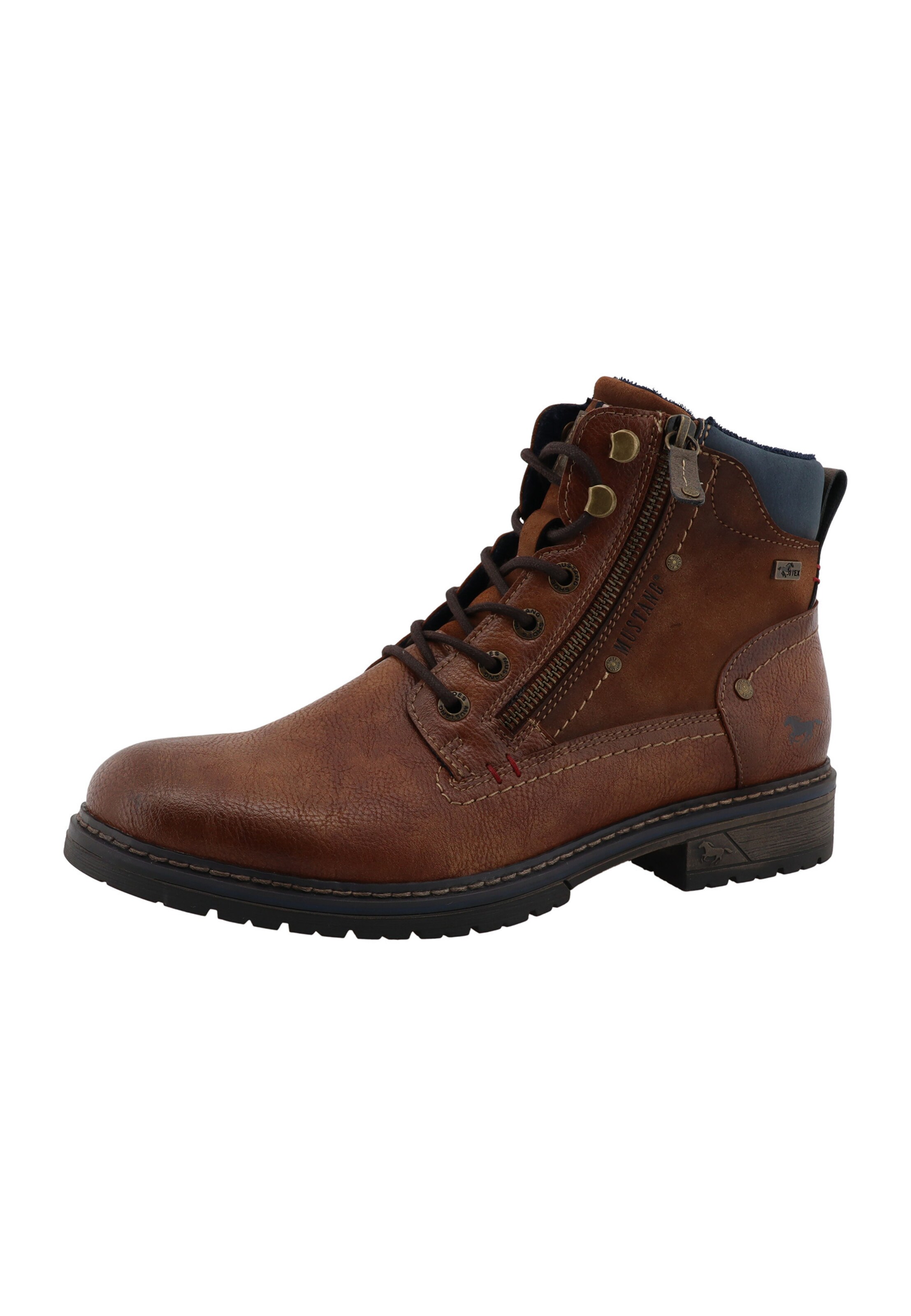Bottines à lacets MUSTANG en marron : devant