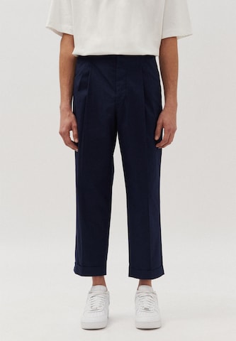 SEIDENSTICKER Regular Pleat-Front Pants 'Studio' in Blue: front