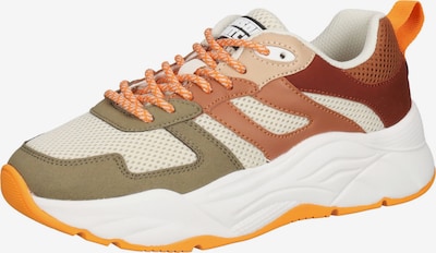 SCOTCH & SODA Baskets basses 'Celest' en marron / rouille / olive / orange / blanc, Vue avec produit