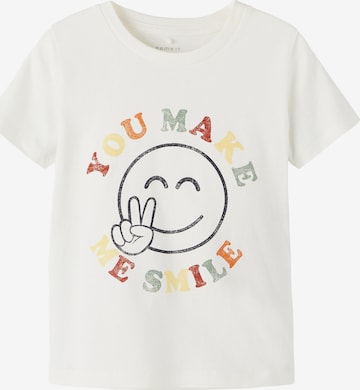 NAME IT Shirt 'Lahappy' in White: front