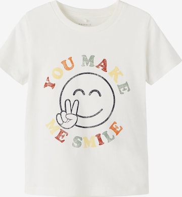 NAME IT - Camiseta 'Lahappy' en blanco: frente