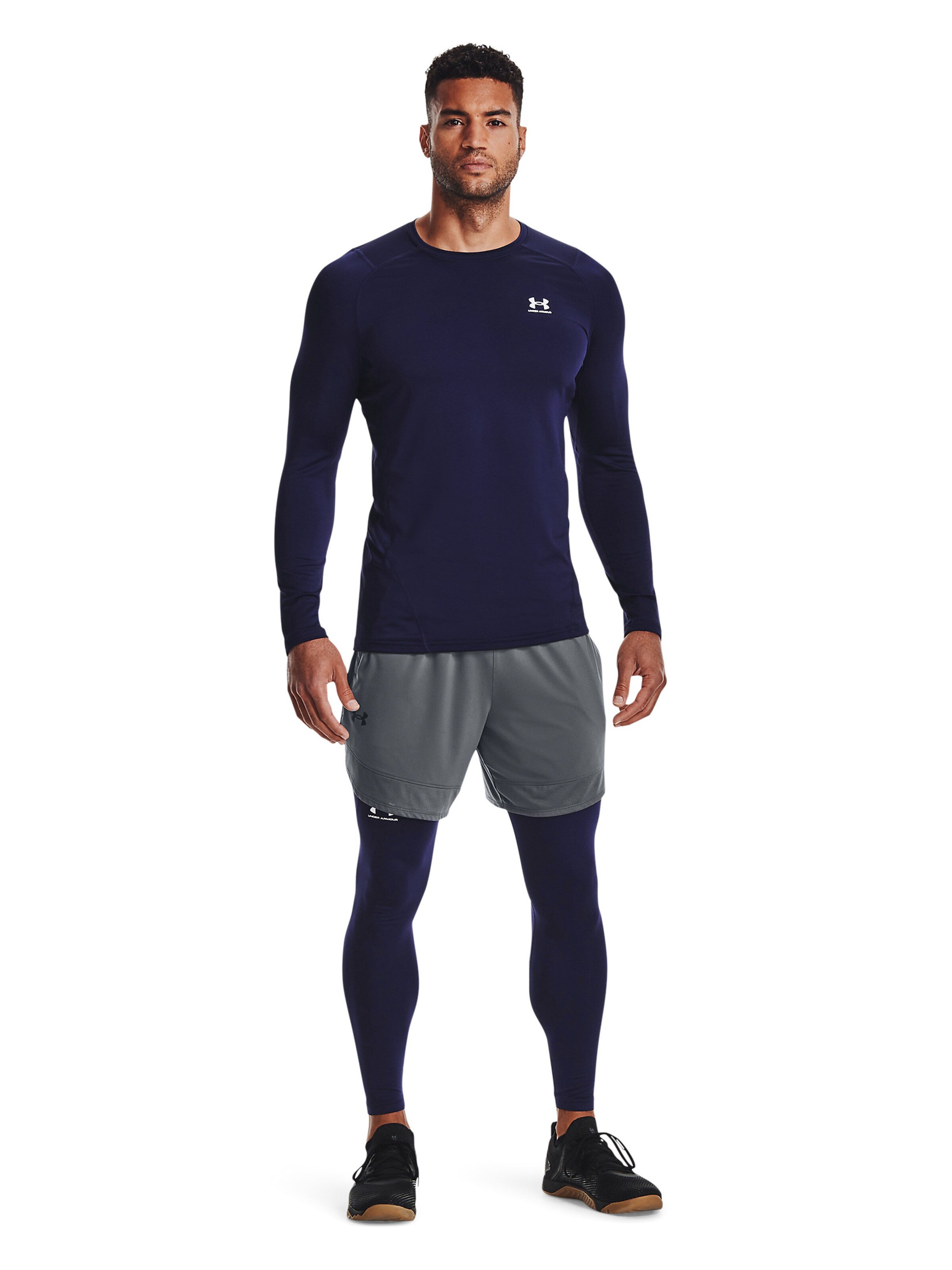 UNDER ARMOUR Skinny Workout Pants in Blue: front