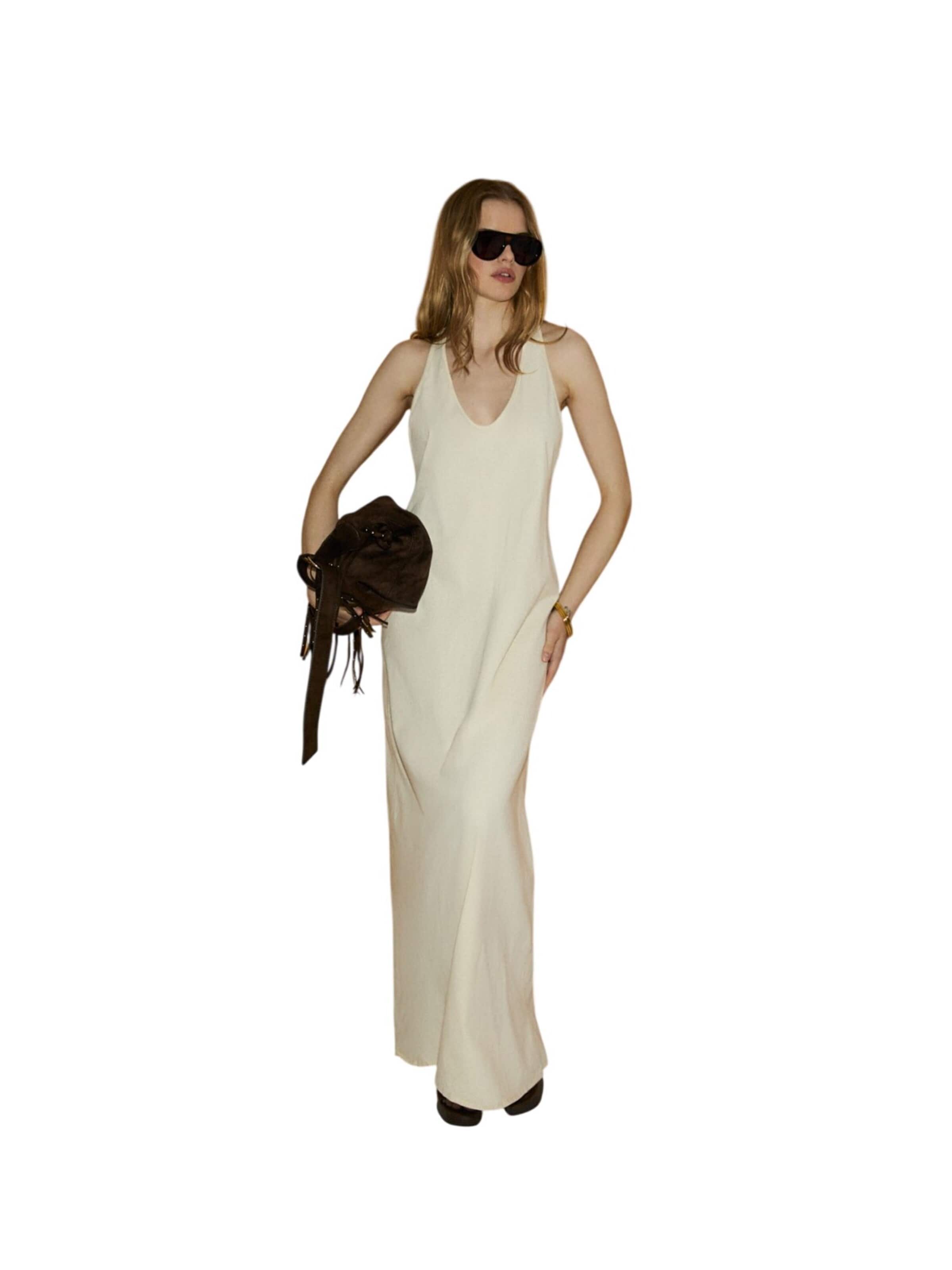 Grimelange Dress in Beige: front