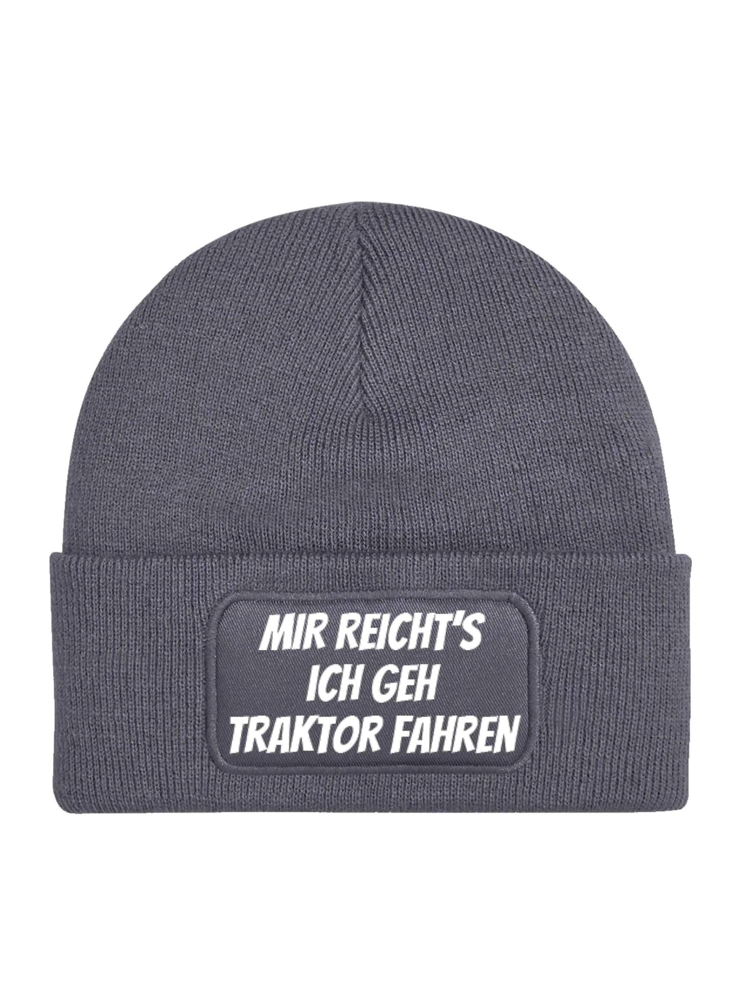 Youth Designz Mütze 'Mir reichts – Traktor fahren'‌‌ in Grau: Vorderseite