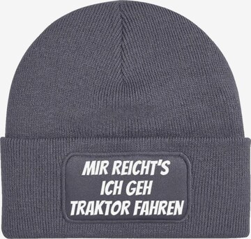 Youth Designz Mütze 'Mir reichts – Traktor fahren' in Grau: Vorderseite