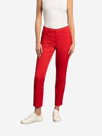 MORE & MORE Regular Pleated Pants in Red: front