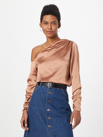 Notes du Nord - Blusa 'Frances' em castanho: frente