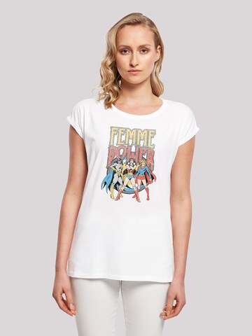 T-shirt 'DC Comics Wonder Woman Femme Power' F4NT4STIC en blanc : devant