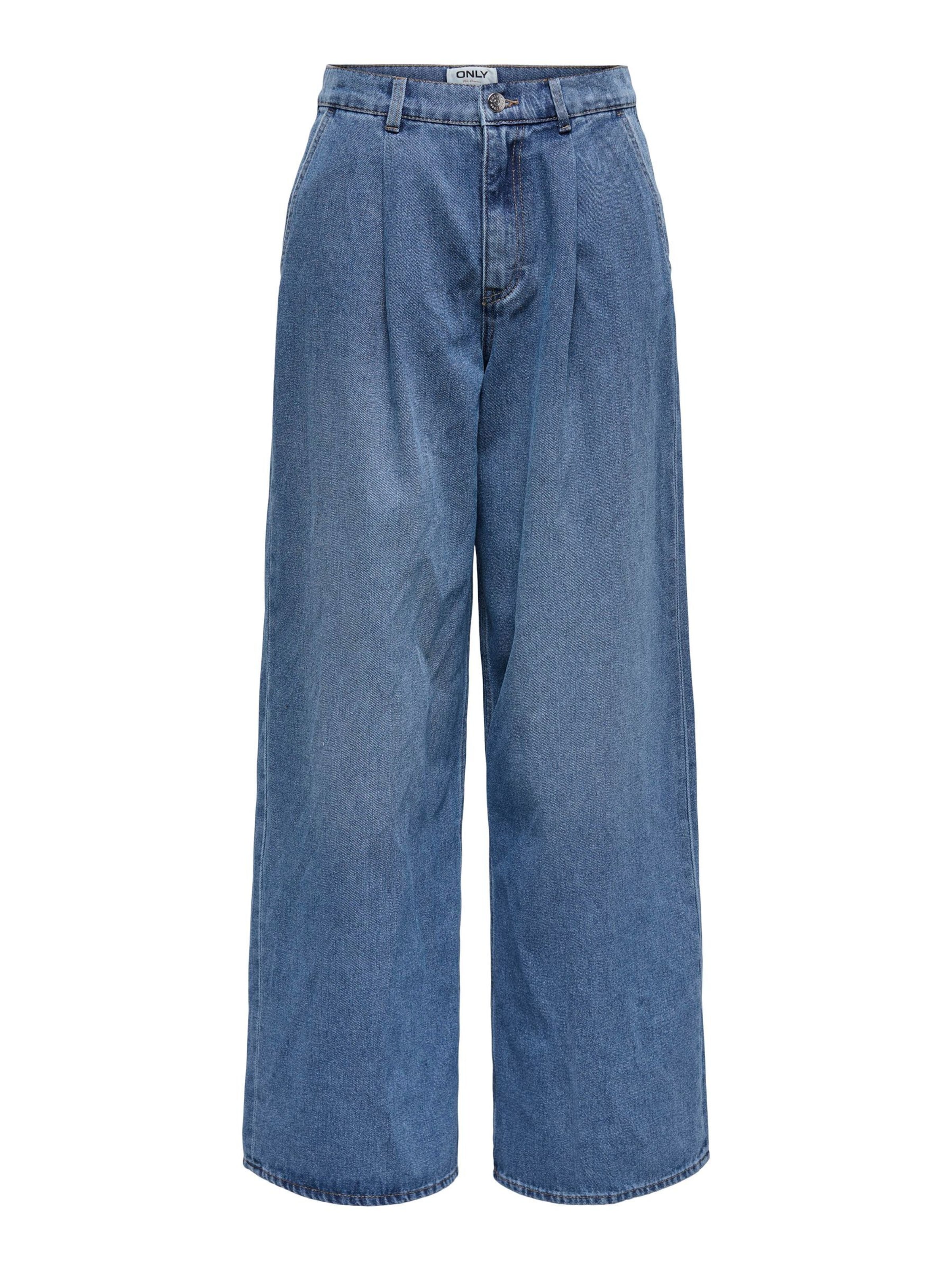 ONLY Wide leg Pleat-front jeans 'ONLIvy' in Blue: front