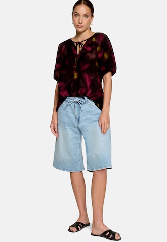 zero Casual-Bluse mit Blumenprint in Schwarz