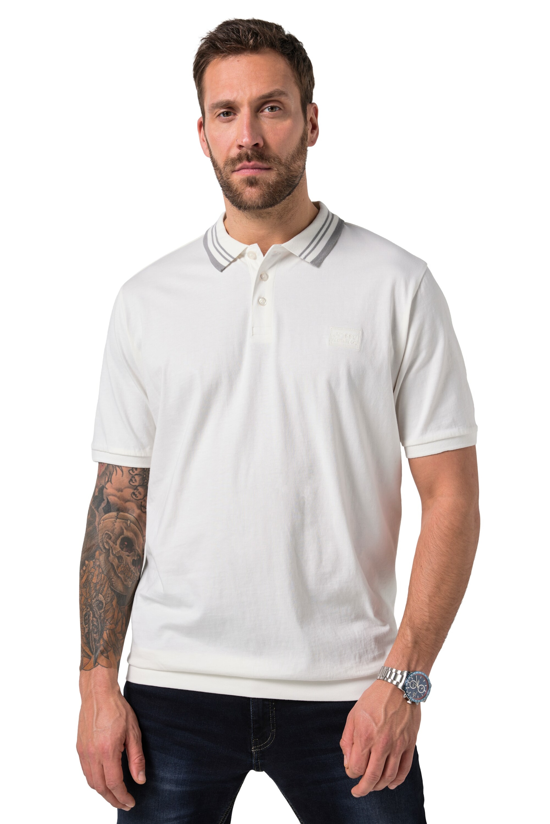 JP1880 Poloshirt in Weiß: Vorderseite