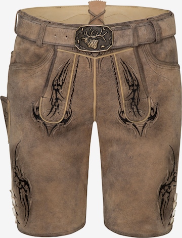 SPIETH & WENSKY - Regular Calças tradicionais 'Fulvier' em castanho: frente