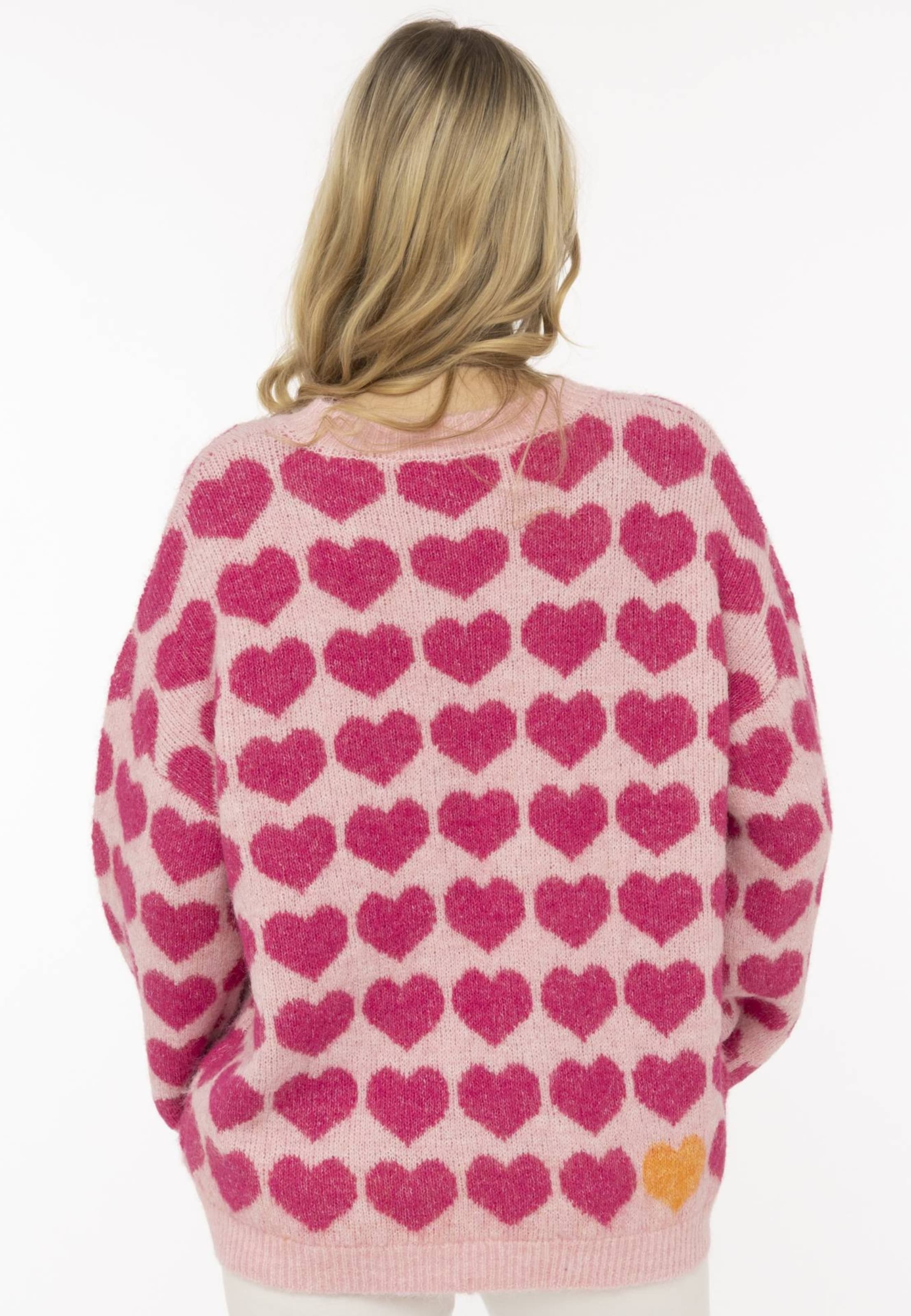 Zwillingsherz Strickpullover Pullover hearts in Pink: Rückseite