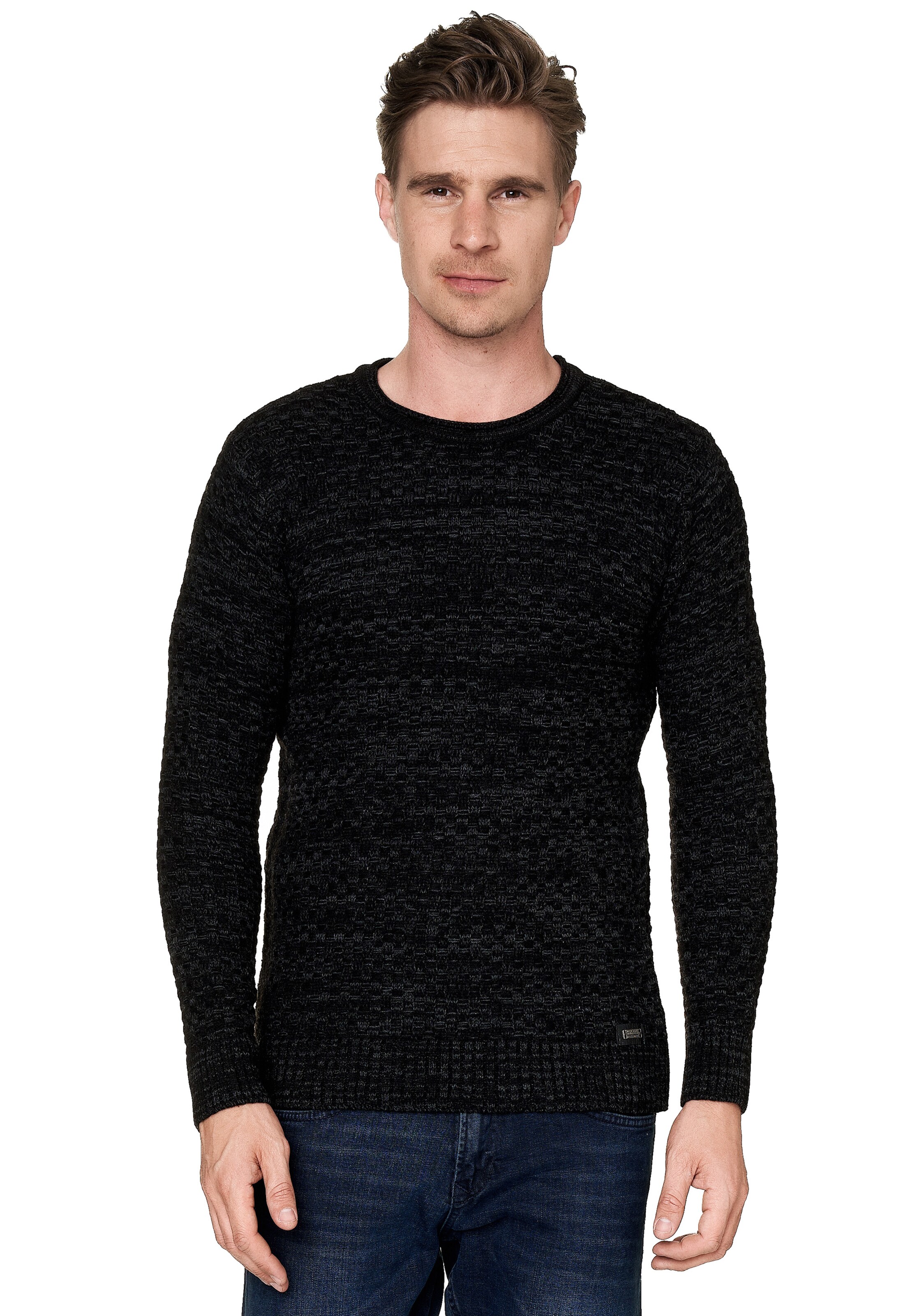 Rusty Neal Pullover in Schwarz: Vorderseite