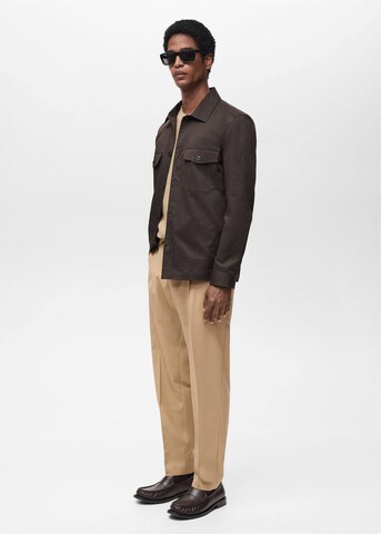 MANGO MAN Slimfit Hose 'Tropical' in Braun