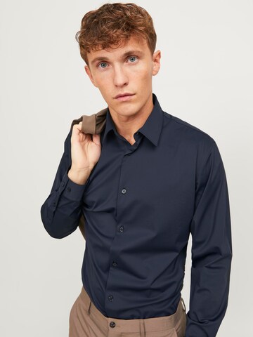 JACK & JONES Slim fit Button Up Shirt 'Active' in Black