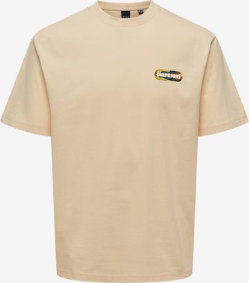 Only & Sons T-shirt 'KEITH' i beige: framsida