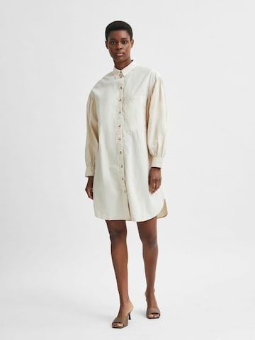 SELECTED FEMME Shirt Dress 'Cecilie' in Beige