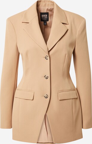 River Island Blazer in Beige: front