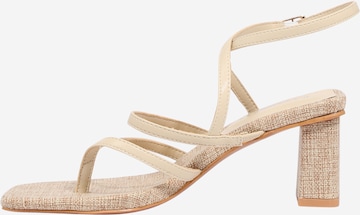 Warehouse T-bar sandals in Beige