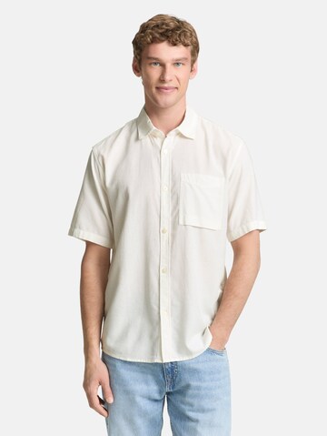 Fit confort Chemise TOM TAILOR DENIM en blanc : devant