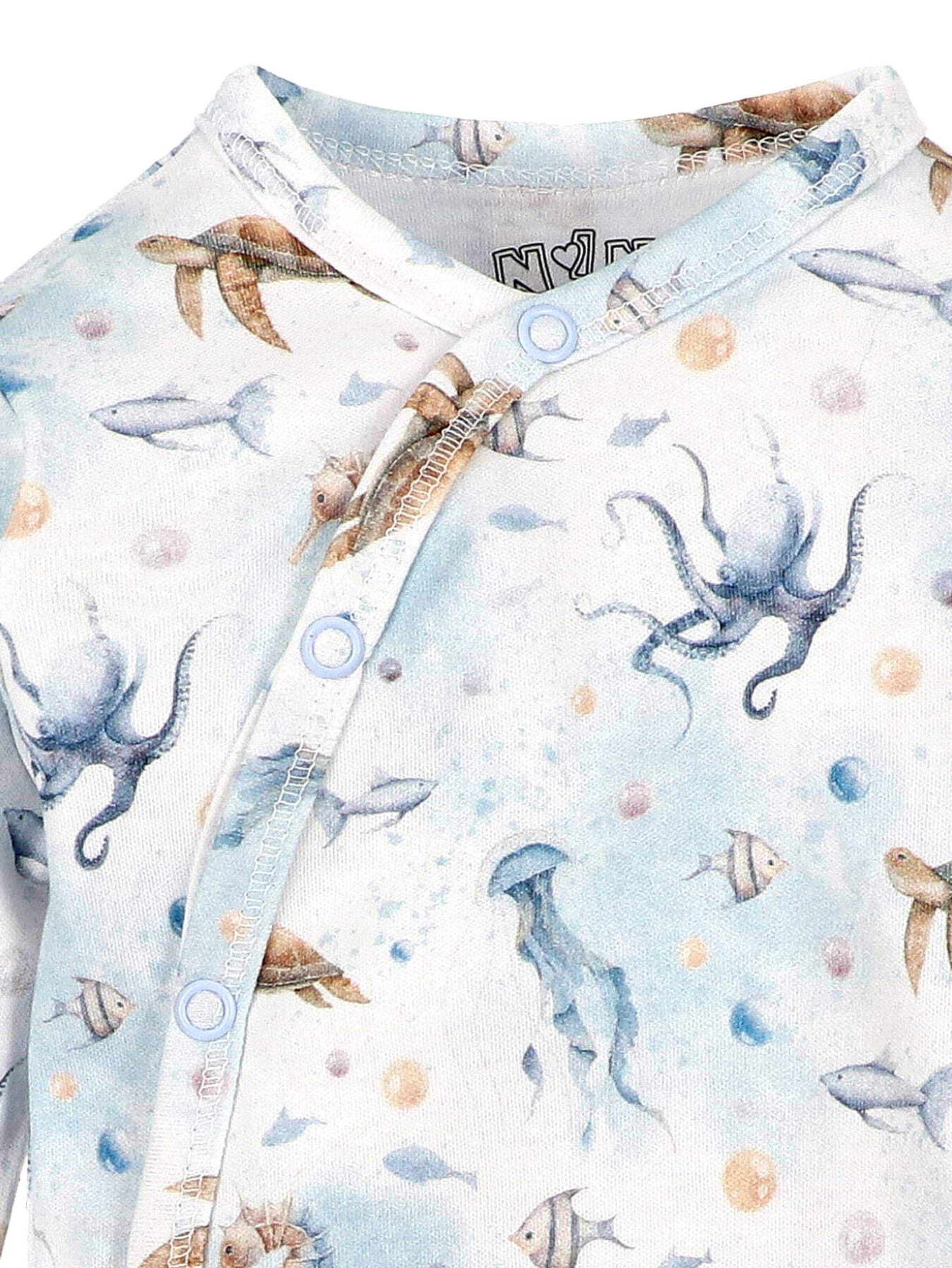 Barboteuse / body 'Meerestiere' NINI en bleu