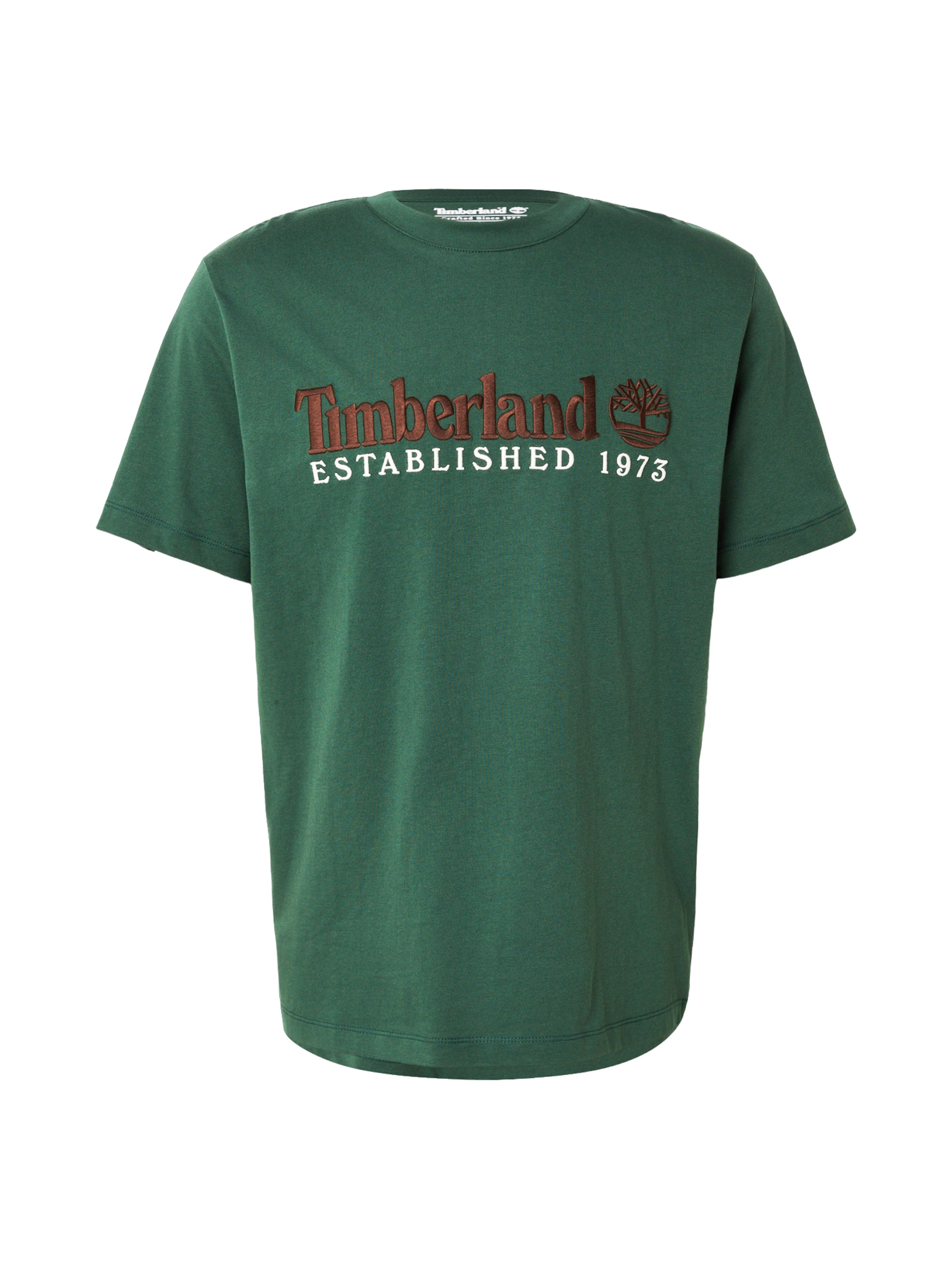 TIMBERLAND Majica 'ESTABLISHED 1973' | zelena barva: sprednja stran